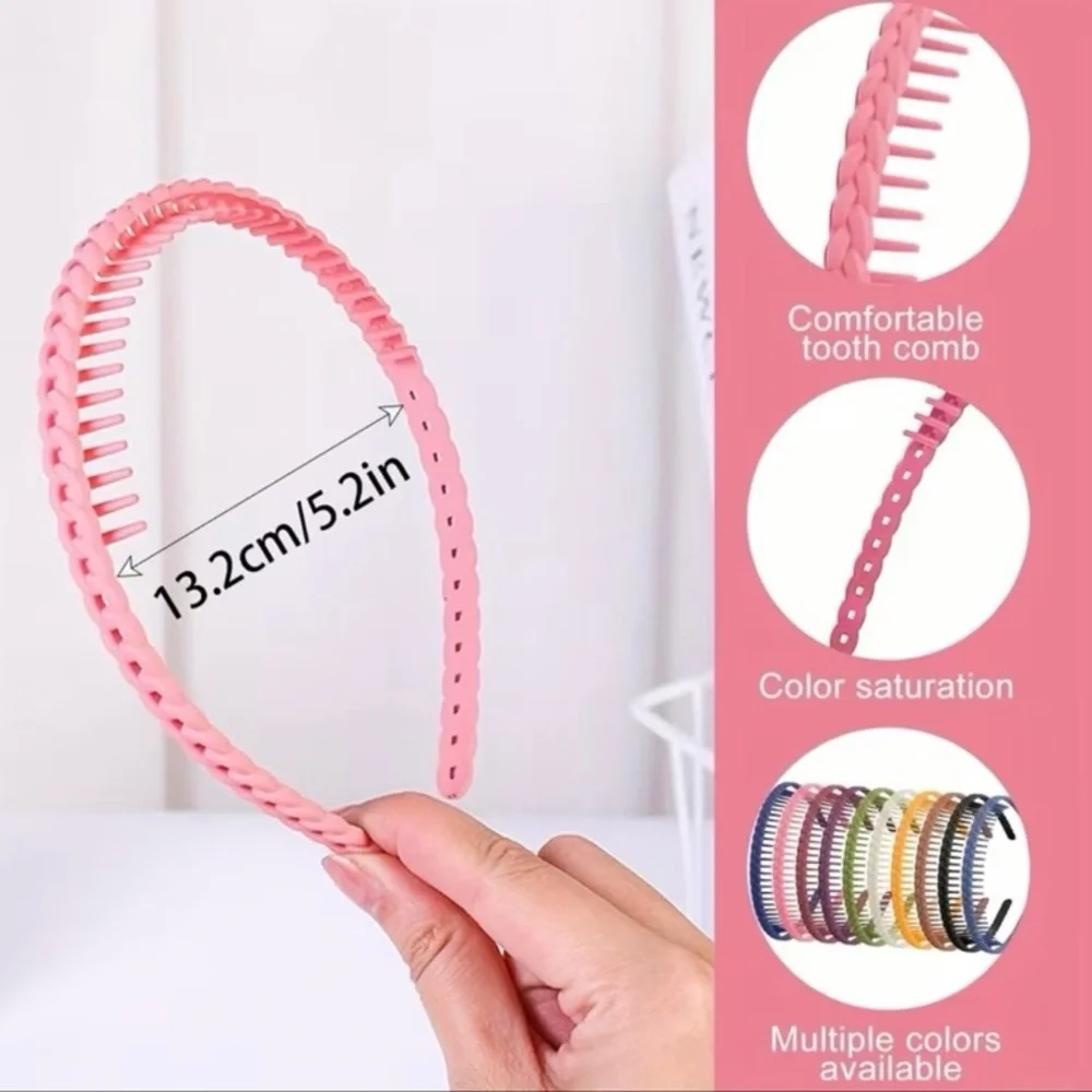 🔴 5 for $10 ONE Beige Toothed Headband Braided Design Hair Accessory